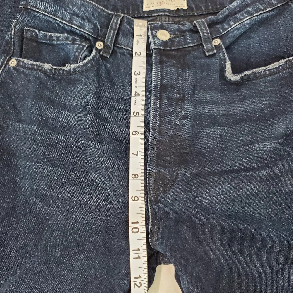 Free People We The Free Stella Skinny Jeans 27 Lulworth Blue Raw Hem Button Fly - Picture 11 of 12